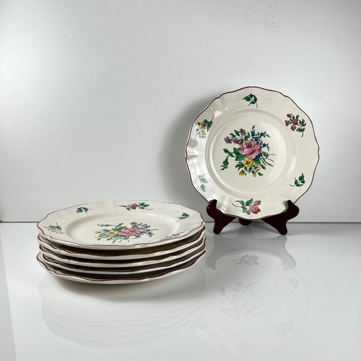 Set van 6 KG Luneville dinerborden - Réverbère model