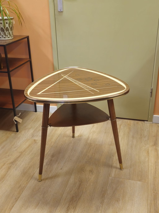 Tavolino da caffè vintage in formica e ottone