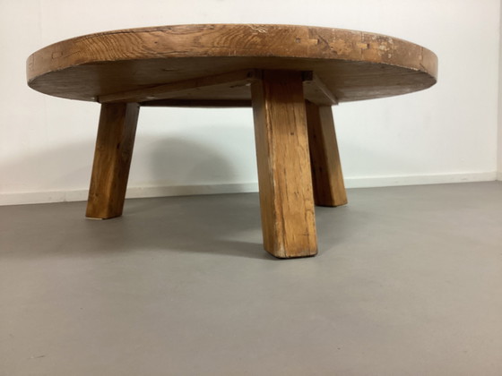 Image 1 of Vintage Brutalistisch Eiken salonbord Eik