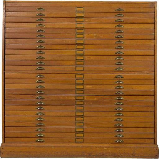 Archivschrank aus Eiche mit mehreren Schubladen, 1930