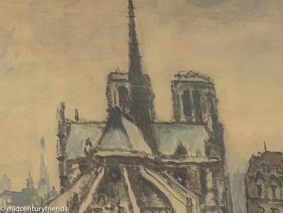 Reclameposter "Notre Dame" Franse Nationale Spoorwegen, 87 x 123 cm – SNCF, Glass, Paper (photo 14 of 16)