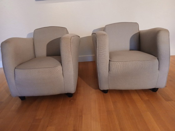 2 Label Pantai Armchairs, Label Van den Berg, Textile, Grey (photo 4 of 5)