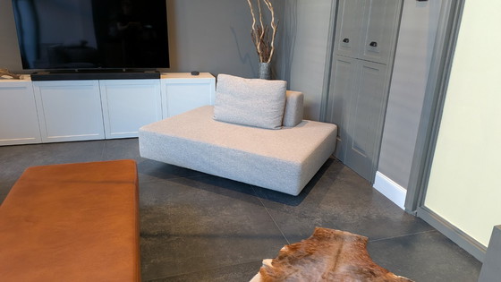 Image 1 of Stoffen Bank Grijs - 1,5 Zits, Loveseat - incl. extra stof