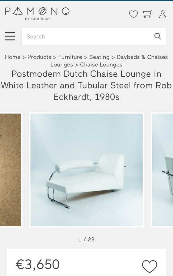Chaise Longue "Karel Doorman" Van Rob Eckhardt – Chaises longue, Metal, Textile (photo 7 of 8)