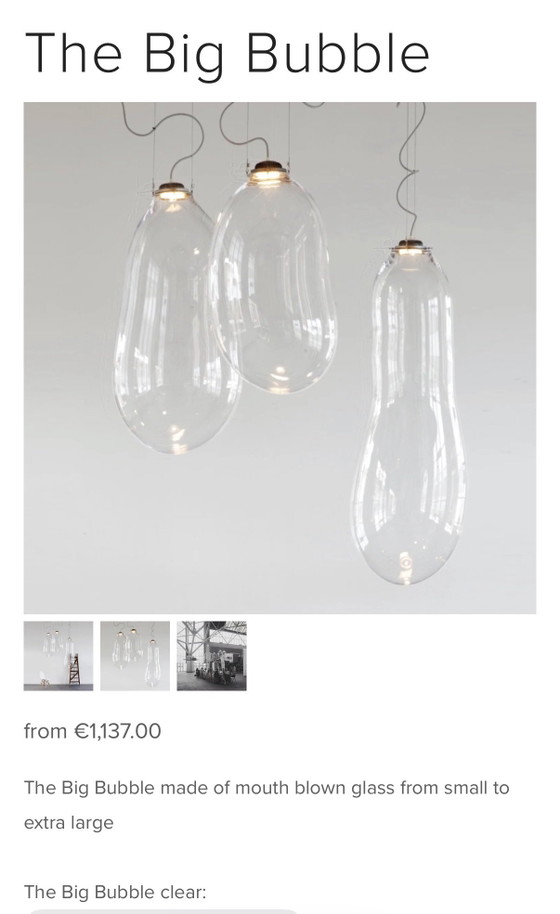 Alex de Witte Big Bubble lamp mast S – Lampade a sospensione, Vetro, Ottone (photo 5 of 5)