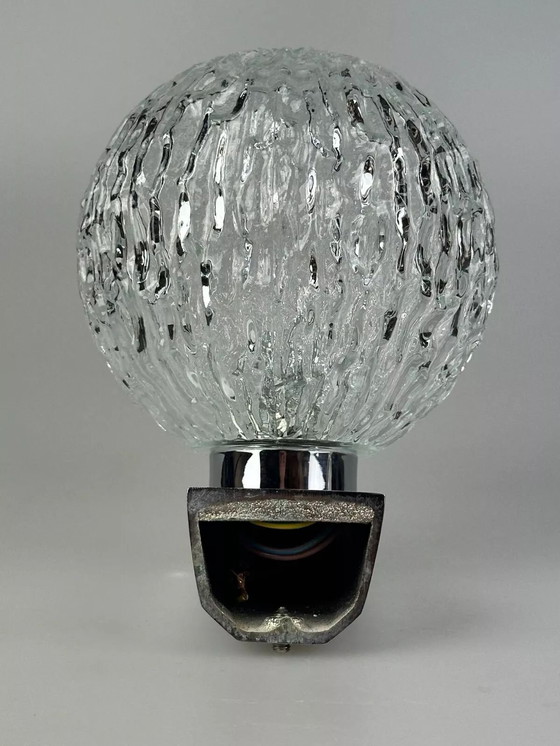 Image 1 of Lampe murale des années 60 70 Lampe boule métal chrome & verre Space Age Design