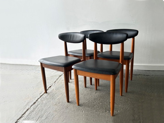 Image 1 of Tavolo da pranzo allungabile Schreiber in stile Mid-Century degli anni '60-'70 con 4 sedie abbinate.