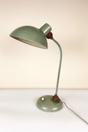 Lampada da tavolo industriale vintage - metallo verde, paralume XXL