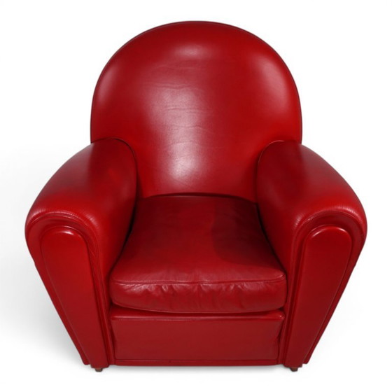 Image 1 of Poltrona Frau Vanity Fair leren fauteuil van Renzo Frau, 1990