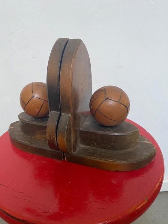Fermalibri vintage Art Déco con sfere staccabili, in legno, anni '30-'40 – Oggetti decorativi, Wood (photo 7 of 8)