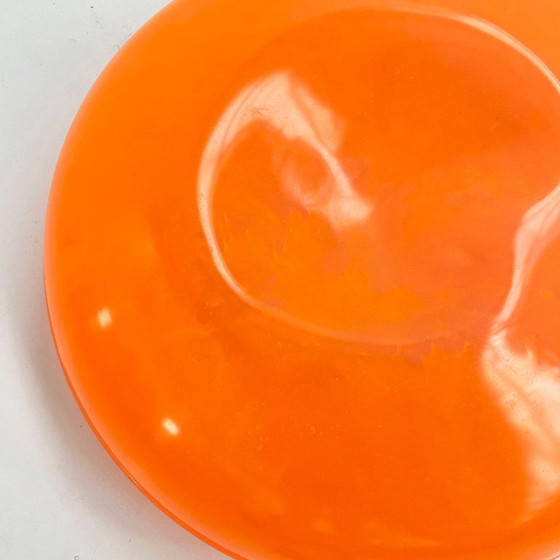 Image 1 of Taburete bajo naranja flúor de Zanotta, década de 1990.