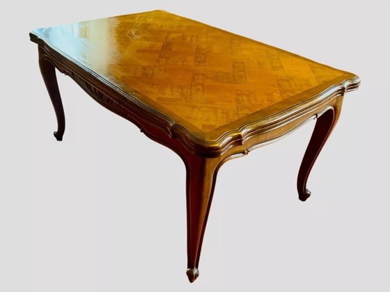 Image 1 of Louis XV Style Extendable Solid Oak Table