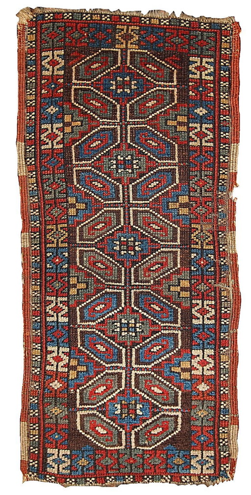 Alfombra turca Yastik antigua, hecha a mano y de colección, de 45 cm x 91 cm (1,5' x 3'), década de 1880 - 1B349