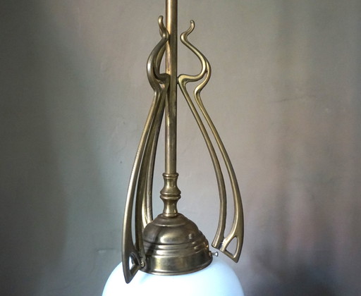 Art Deco brass ceiling lamp