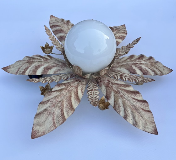 Image 1 of plafonnier vintage italien fleur masca