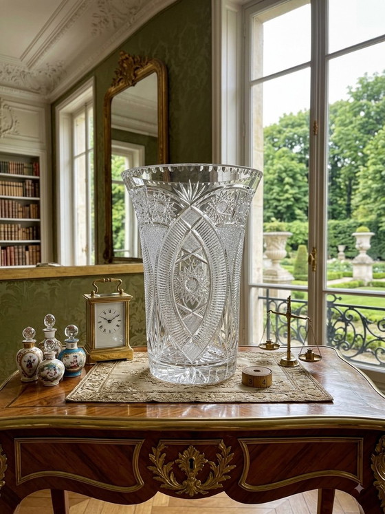 Monumental Hand-Cut Crystal Vase HS SUDETY POLAND 5kg New Condition Category 1 (photo 12 of 12)