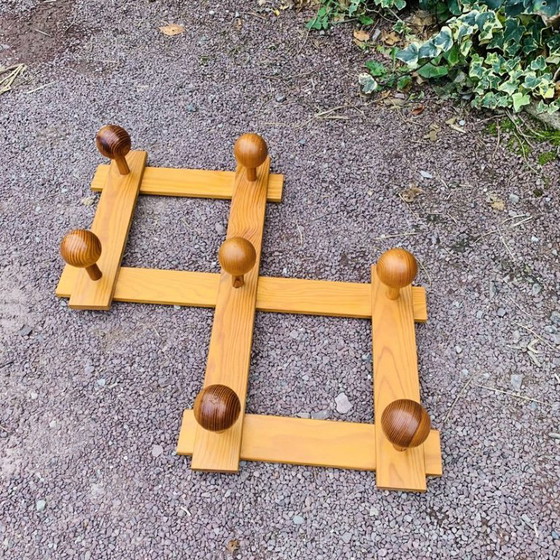 Vintage Extendable Pine Coat Rack – Wood (photo 8 of 9)