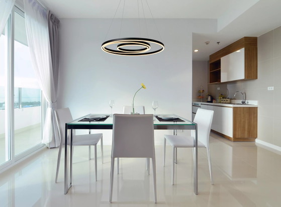 Lucide TRINITI pendant lamp - LED dimmable -  80 cm - black, Aluminium (photo 2 of 4)