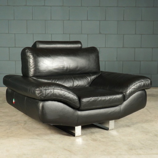 Sessel/Zweisitzer LaNouva – schwarzes Leder