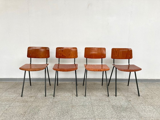 Image 1 of Set van 4 vintage F6 Eromes Marko Holland eetkamerstoelen