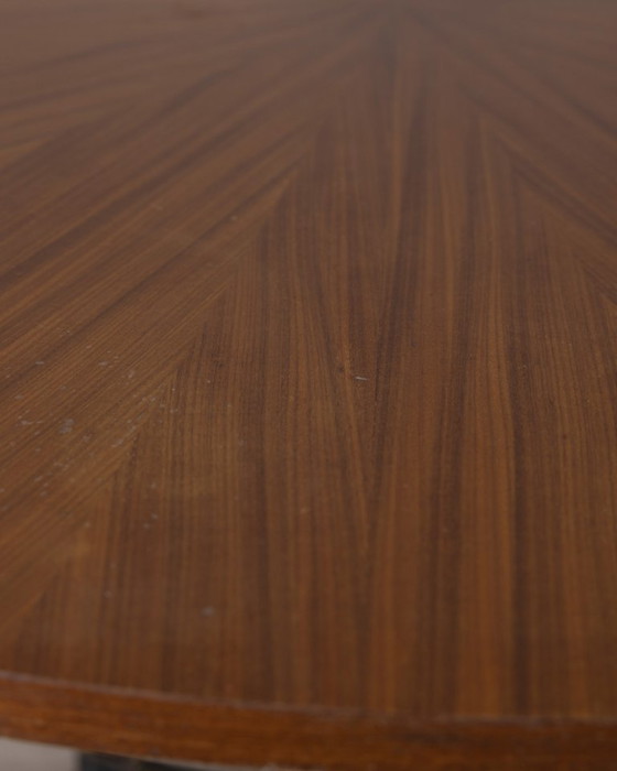 Image 1 of Tavolo rotondo vintage in legno degli anni '60 design Carlo Ratti per Lissoni