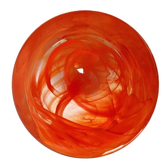 Image 1 of Kosta Boda - Grote maat oranje "Atoll" schaal van Anna Ehrner - 1943gram