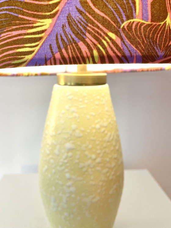 Image 1 of Scheurich table lamp from the 1950s. Upcycled, new shade, cordless.