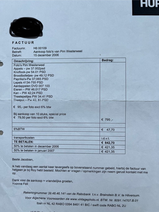 24 signed photographs by Pim Westerweel in loose frames.