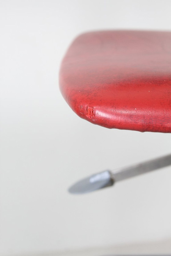 Image 1 of Red industrial vintage office chair