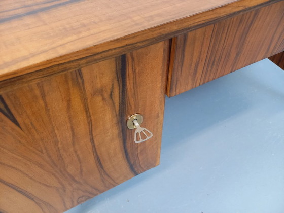 Image 1 of Double-sided executive desk in vintage Scandinavian style rosewood from the 1960s