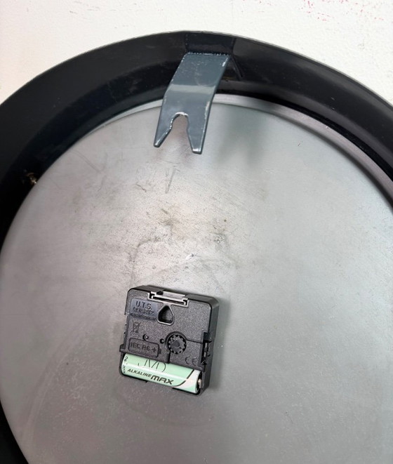 Image 1 of Dark Grey Industrial Factory Wall Clock from Pragotron, 1960s