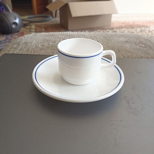 Lot de 6 services à expresso vintage Arcopal France « Restaurant » – État impeccable