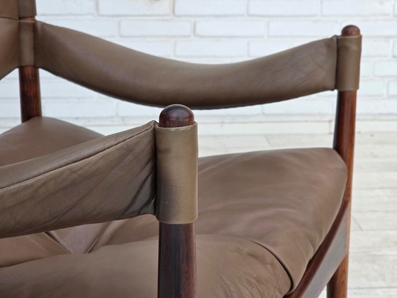 Anni '70, design danese di Kristian Vedel, Poltrona a schienale alto modello "Modus". – Poltrone, Leather (photo 5 of 21)