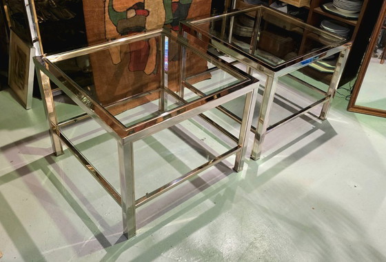 Image 1 of Pair of side tables or end tables, Maison Charles, France, circa 1970