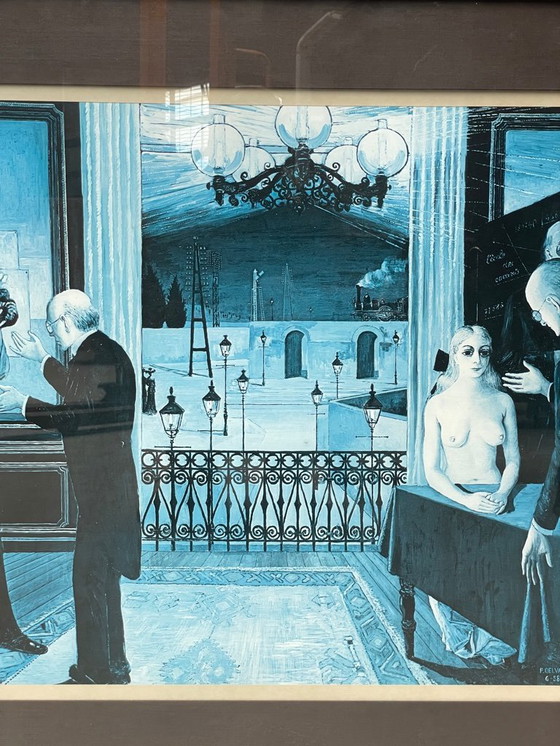 Image 1 of Estampe de Paul Delvaux encadrée