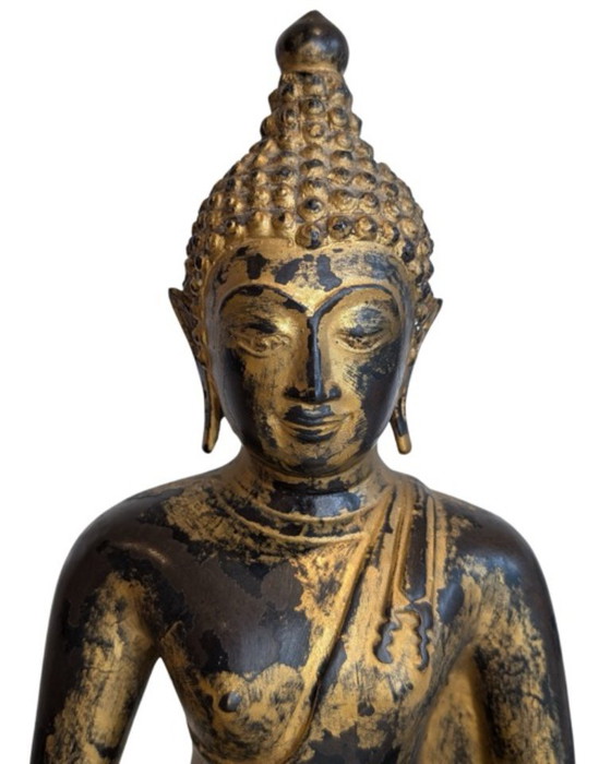 Bouddha en bronze doré de style Mandalay – Myanmar – Objets déco, Gold (photo 9 of 10)