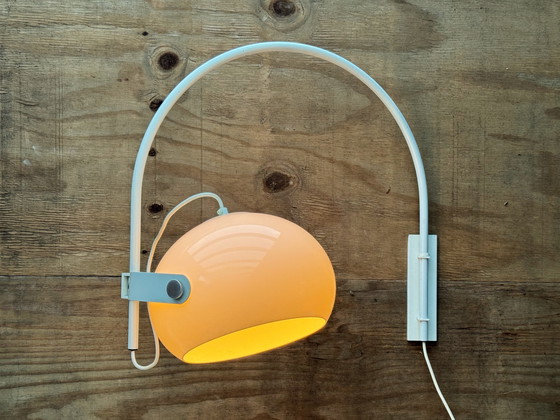 Image 1 of White Retro Mushroom Wall Lamp by Dijkstra – 1970s Space Age Design