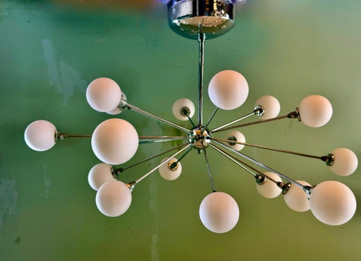 Sputnik Hanglamp Chroom – 18 Lamps Luchter Mid-Century Modern Stijl – kroonluchters, Glass
