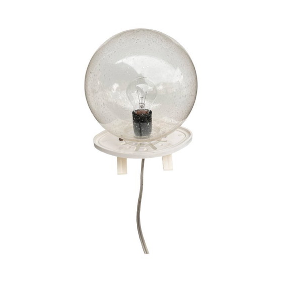 Image 1 of Space Age lamp with spherical bubble glass shade, Germany 1970s.