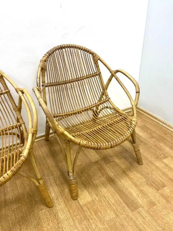 Image 1 of Set di 3 poltrone retrò con tavolo, Alan Fuchs, anni '60, Cecoslovacchia