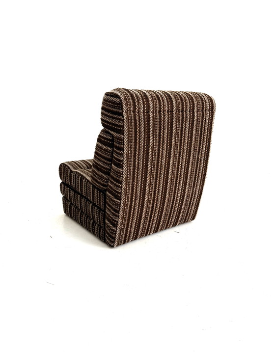 Fauteuil-lit réglable vintage, années 1980 – Wood, Textile (photo 12 of 13)