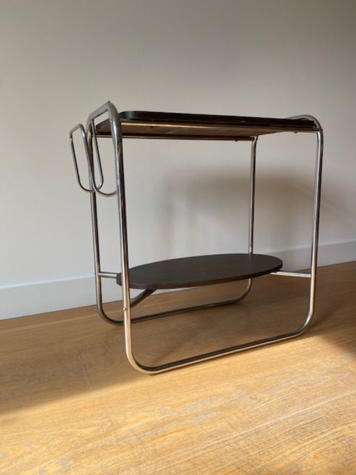 Mesa auxiliar con carrito de servicio vintage retro