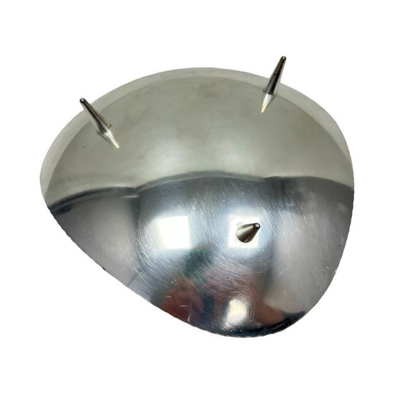 Image 1 of Vintage plated plate on leaf-shaped legs, silver-plated, Germany, 1970s.
