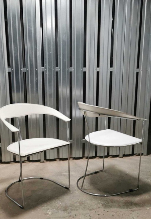 Chairs Canasta Arrben Italy 1960s  - natural leather