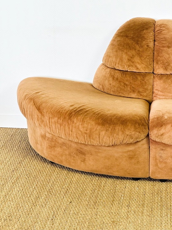 Image 1 of Canapé Modulable Vintage en Velours, 1970s, Set de 5