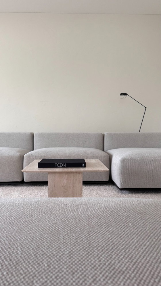 Image 1 of Minimalist travertine side table