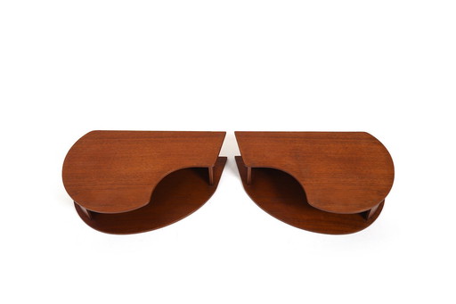 Wall Hanging Bedsite Tables by Ølholm Møbelfabrik 1960s