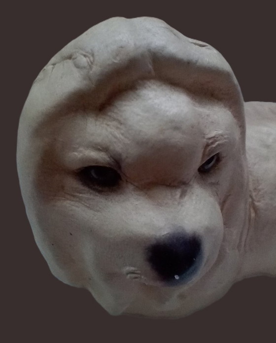 Image 1 of Shih Tzu in pelle artigianale di metà secolo – "Chateau Leather" (Canada)