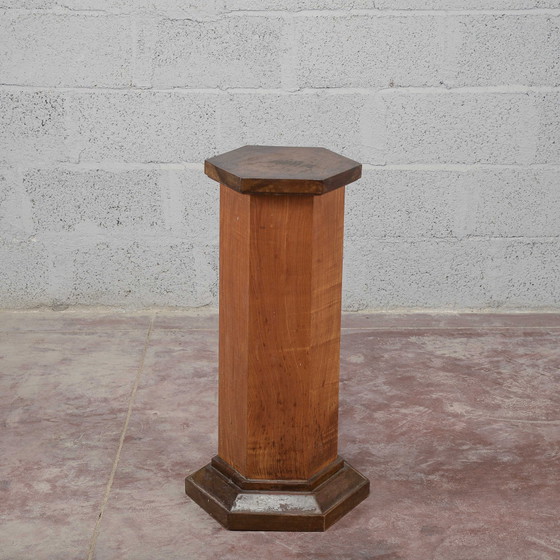 Selette Art Déco Hexagonale Placée Noyer – Bois, Art Deco (photo 3 of 10)