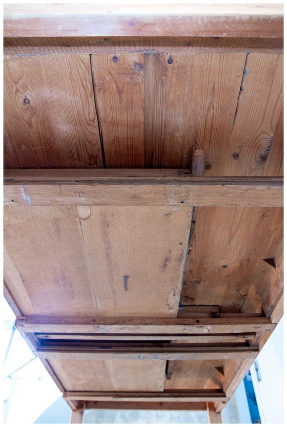 Image 1 of Farmhouse table, draper's table, solid wood, mid-20th century, restored